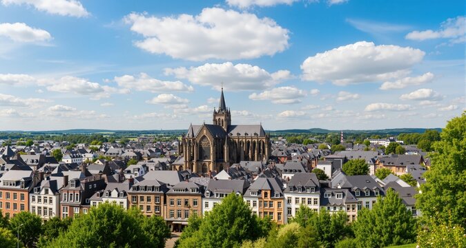 Aachen im Sommer, Aken, Aix-La-Chapelle
