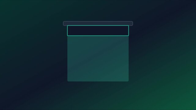 Minimalist digital interface loading box animation with pulsing progress indicator for tech ui 4k