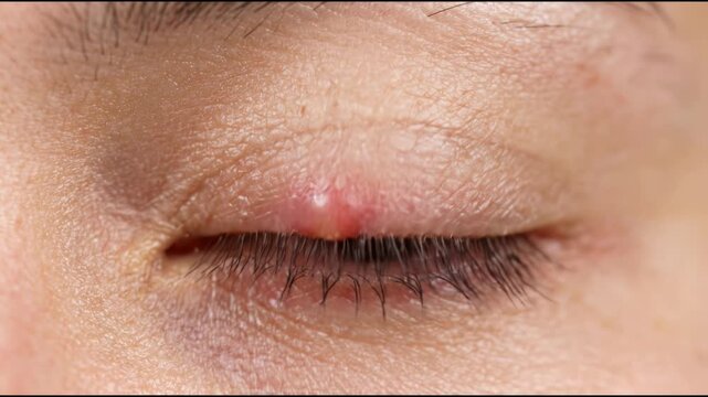 Eye Stye Infection Close Up Demonstrating a Common Medical Condition and Its Visual Impact for Healthcare Education