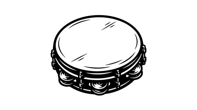 Rhythmic hand tambourine percussion instrument illustration.
