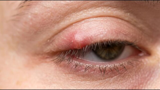 Eye Stye Infection Manifesting Directly on Eyelid Medical Condition Showing Swelling and Redness Health Problem Visualizing Inflammatory Response