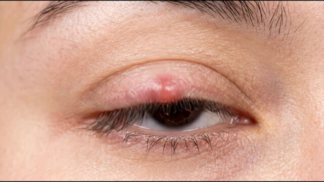 Eye Stye Hordeolum Affecting Eyelid and Vision Causing Discomfort and Impaired Visual Function Requiring Medical Attention