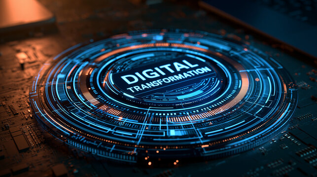 Exclusive photo of Abstract glowing digital interface with neon circuit board patterns. Conceptual design representing advanced technology, innovation, and modern digital transformation strategies.