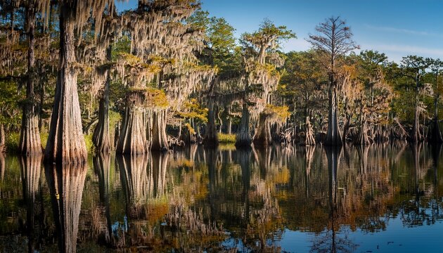 Bald Cypress Reflections Dead Lakes Fl