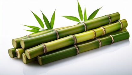 Fototapeta premium Natural Bamboo Stem Bundle Isolated On Transparent Background