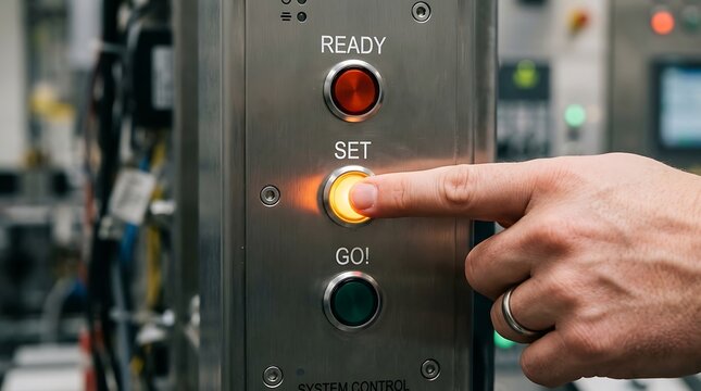 Hand pressing elevator set button