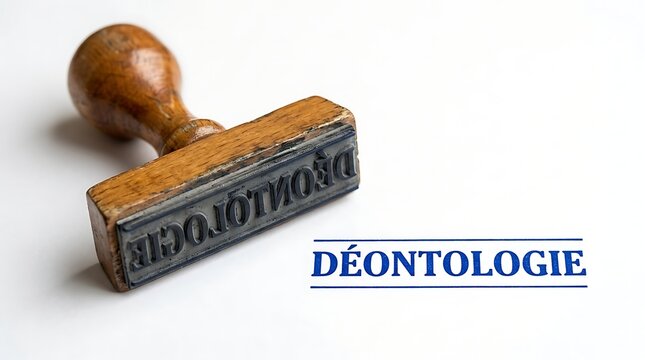 Deontology stamp with wooden handle