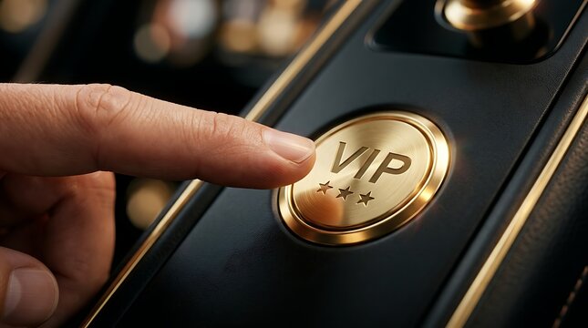Person pressing vip button on device