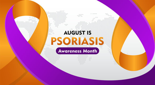 Psoriasis Awareness Month. Raise awareness. Suitable for web banner, cards, prints, social media, poster. 