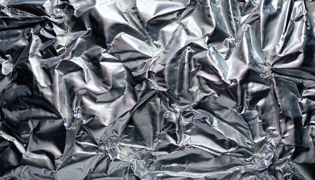 Aluminium Foil Crumpled Silver Texture Abstract Background