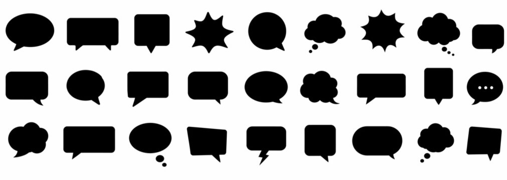 dialogue box silhouette vector set