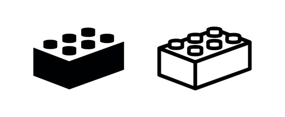 Fototapeta premium Building brick toy block construction icons