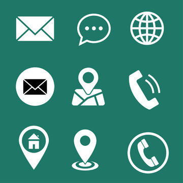 Contact us icon set vector illustration