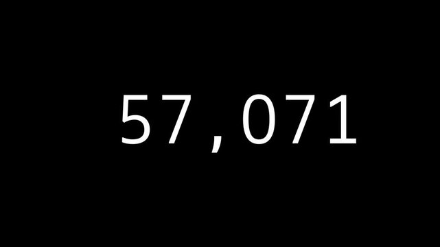 0から10万までのカウンター 黒背景
