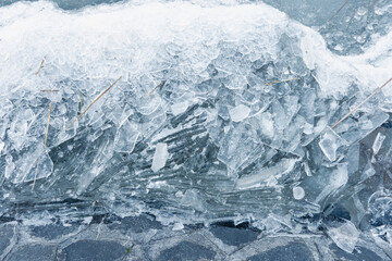 Frozen Lake Balaton with broken ice © Mrton