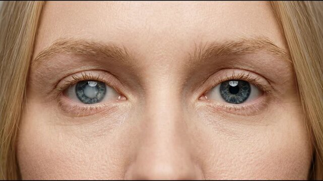 Cataracts Medical Condition Showing Vision Impairment and Eye Closure for Awareness and Understanding of Eye Health