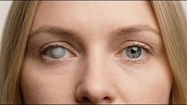 Cataracts Disease Manifestation in One Eye Showing Vision Impairment and the Impact of Ocular Health on Daily Life