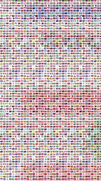 Infinite zoom Seamless World Flags Pattern Background with International Country Symbols vertical video