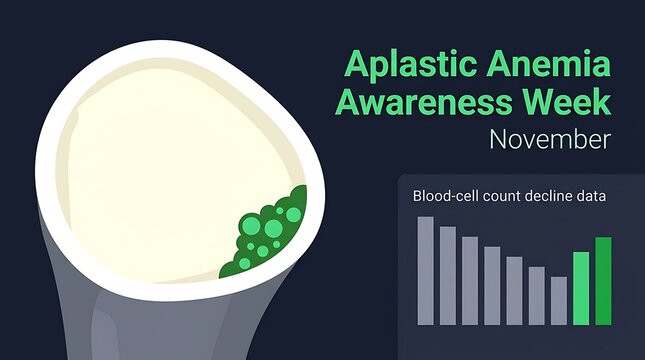 Aplastic anemia awareness week medical information graphic with aplastic, awareness