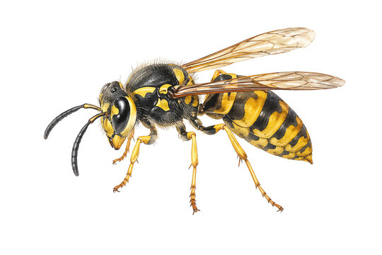 wasp illustration on white background