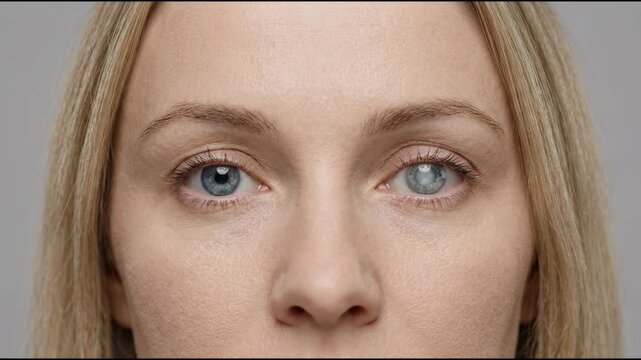 Cataracts Disease Eye Condition in a Woman Eye Opening and Closing Showing Vision Loss and Medical Complications Health Concept