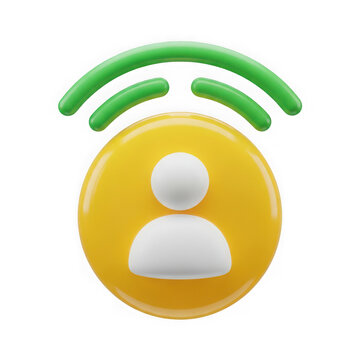 3d rendered person icon with a green phone symbol around their head