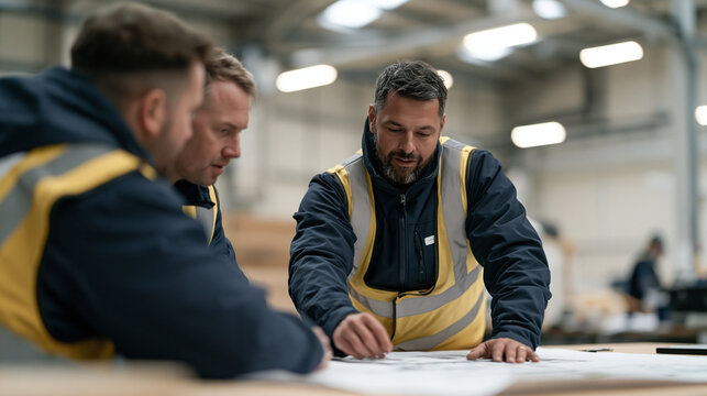 Solar panel installation team in warm indoor warehouse planning space, candid unposed moment of neurodivergent worker arranging installation diagrams in unconventional visual pattern that colleagues