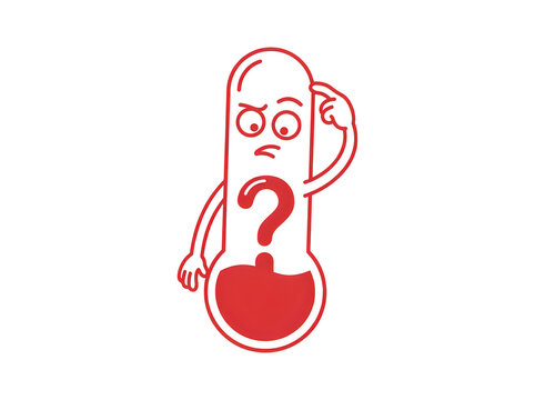 Confused cartoon peanut character scratching head with question mark