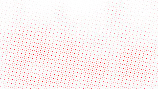 Red halftone dot pattern creating a subtle abstract gradient on a white background