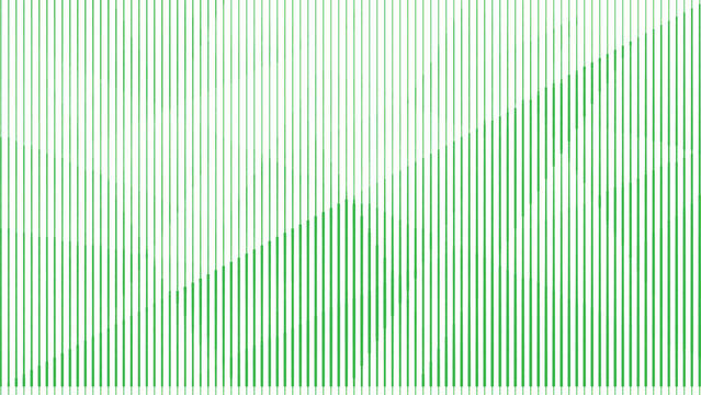 Green vertical line halftone pattern featuring an ascending geometric growth chart effect