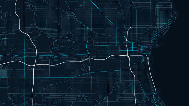 Milwaukee Wisconsin City Street Map Blueprint Poster