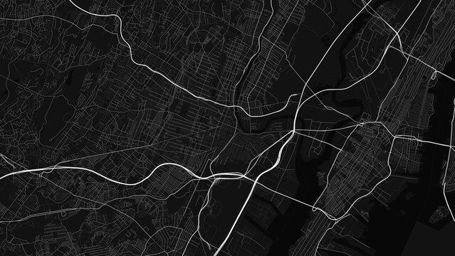 Newark New Jersey City Street Map Black and White Poster