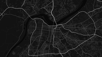Louisville Kentucky City Street Map Black and White Poster © Auras