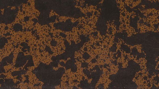 4k horizontal slow motion footage of antique dark brown leather texture with golden oxidized are