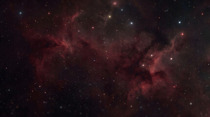 Fototapeta premium Deep space nebula with vibrant red cosmic clouds and countless stars creating a stunning universe background.
