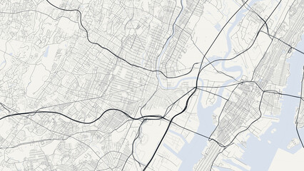Newark New Jersey City Street Map Cream Ivory Minimalist Poster © Auras