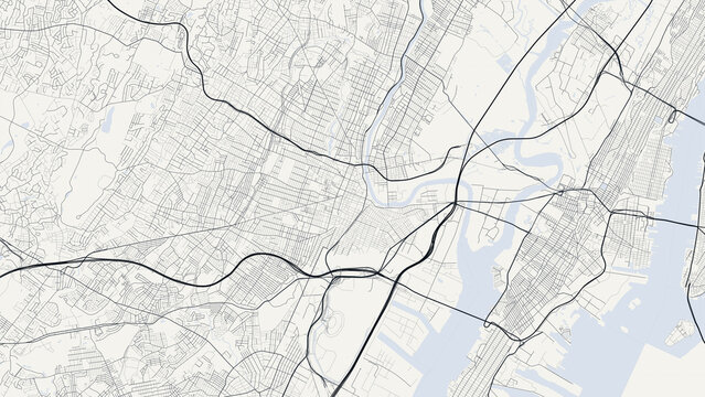 Newark New Jersey City Street Map Cream Ivory Minimalist Poster