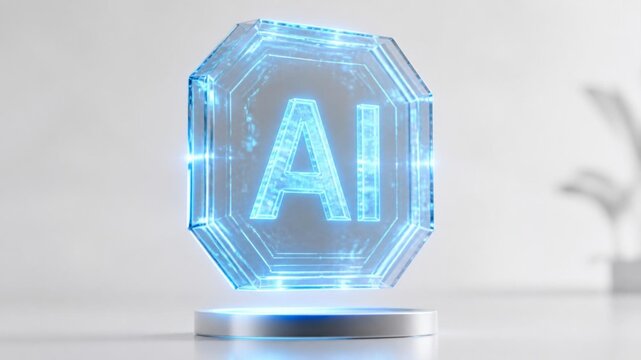 ai cubes font isolated artificial intelligence technologie futuriste in glass 