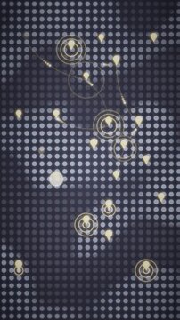Abstract Dotted World Map with Dropping Location Pins and Pulsing Radar Rings, Global Network Business Background, seamless loop in soft slate tones vertical 9:16