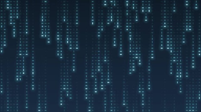 Falling digital code rain glowing streaks seamless loop in deep cyan tones 2
