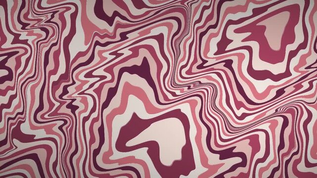 Swirling marbled paint and ink flowing in a suminagashi pattern seamless loop in soft rose tones
