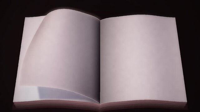 Open Book Pages Turning One After Another With Soft Paper Curl Shading And Warm Edge Highlights Seamless Loop in cool pink tones