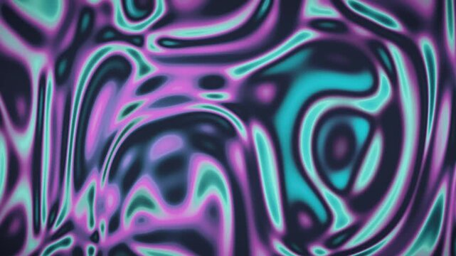Turbulent multicolor plasma energy field morphing abstract seamless loop in calm cyan tones
