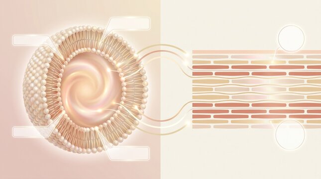 Liposome structure and skin lipid compatibility diagram
