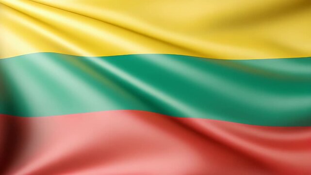 Lithuania flag waving gracefully in the wind, a vibrant symbol of national pride and unity in motion video footage