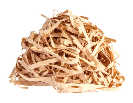 Wood shavings pile of natural curled timber waste for packaging or rustic craft decoration projects&nbsp;