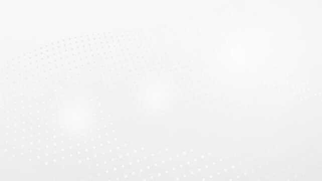 Light gray dots create a dynamic undulating motion across a white background with glowing areas