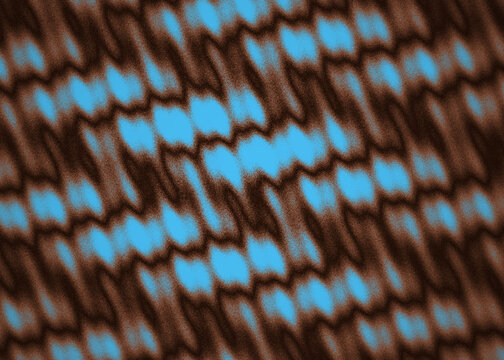 Abstract Wavy Pattern, Blue and Brown Organic Texture, Dynamic Fluid Background, Modern Digital Art