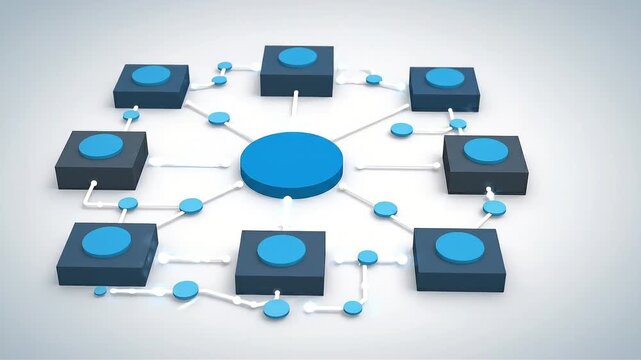 Central server connecting and distributing data to network nodes