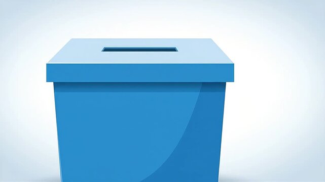 Voting ballot box with paper vote vector animation